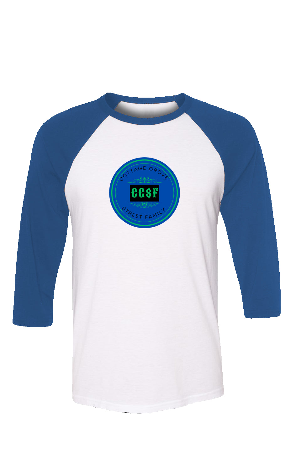 CG$F Blue & Green Logo Baseball Tee