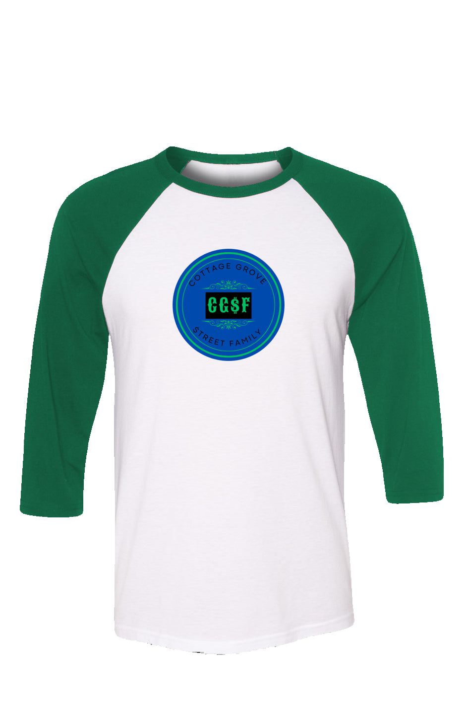 CG$F Blue & Green Logo Baseball Tee