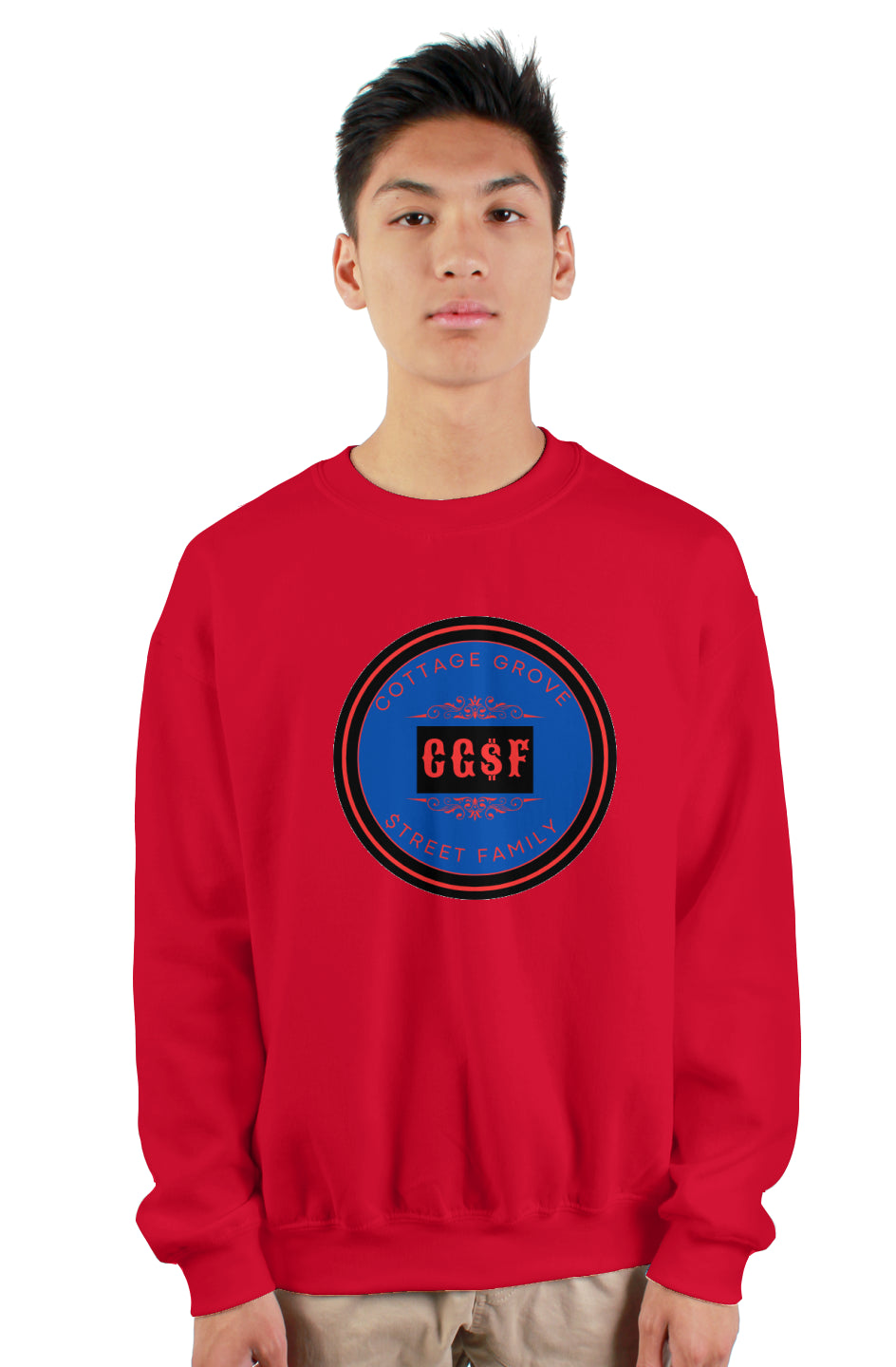 CG$F Red Logo heavy crewneck sweatshirt