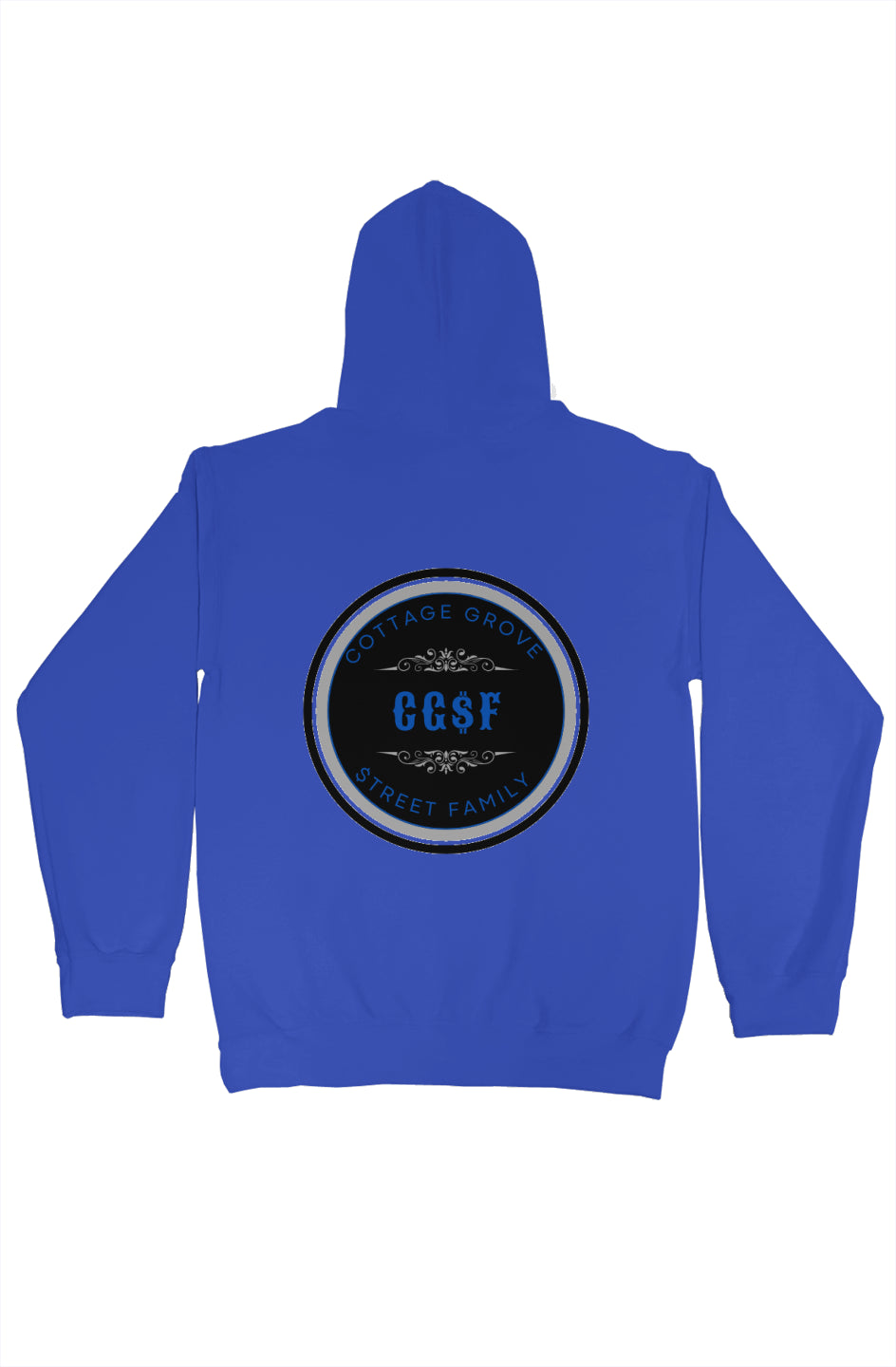 Blue and Black Logo gildan pullover hoody